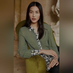 𝅺NEXT Vintage Style Long Sleeve Blouse US4